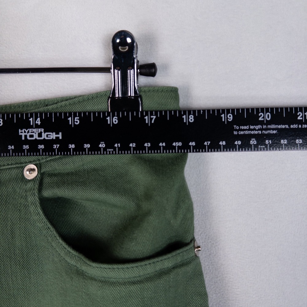 Tibi Brancusi Pant Jeans Womens 30 Green Stretch Barrel Leg Crop High Rise - Picture 7 of 13
